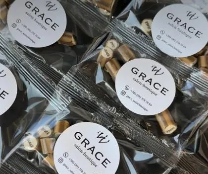 Карамель із логотипом салону GRACE