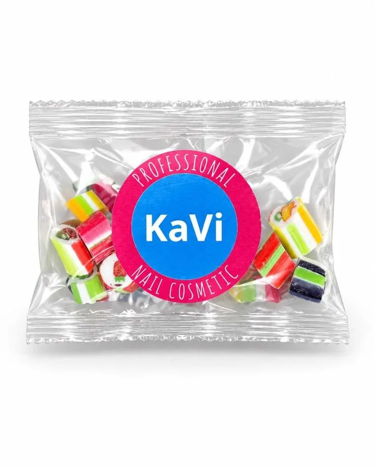 Пакетик карамелі з наліпкою KaVi — фруктовий мікс