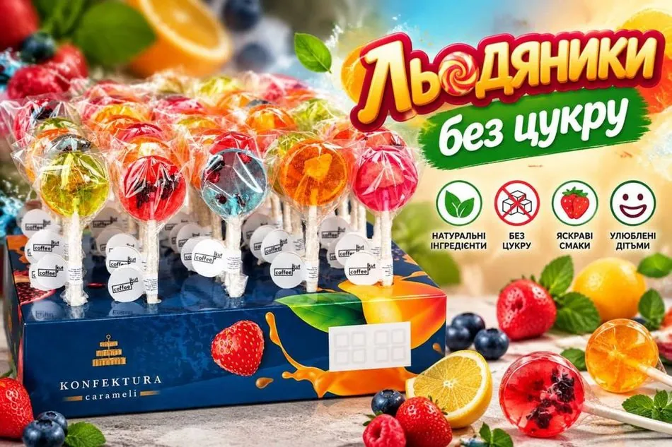 Льодяники без цукру на натуральних ягодах